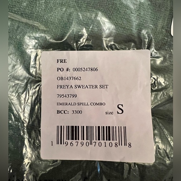 Free People Freya Sweater Set in Emerald Spell Combo Size SM $128 Retail NWT - Picture 13 of 13